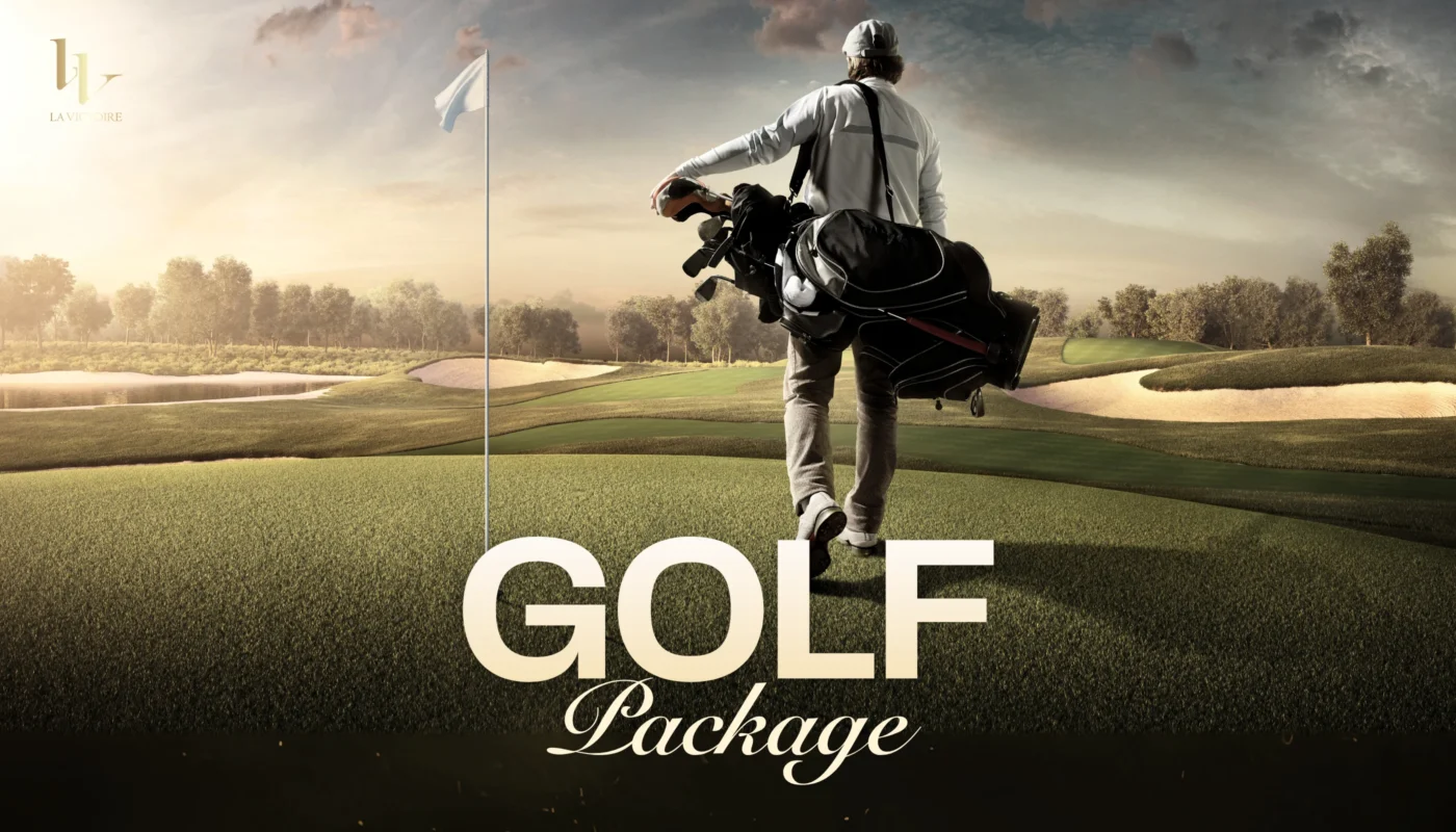 Golf ball on course, La Victoire Club golf package